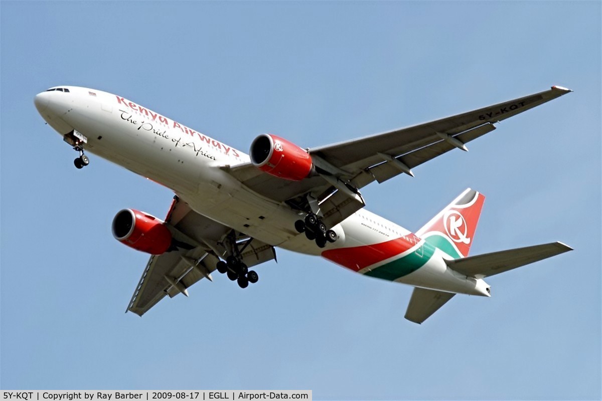5Y-KQT, 2005 Boeing 777-2U8/ER C/N 33682, Boeing 777-2U8ER [33682] (Kenya Airways) Home~G 17/08/2009