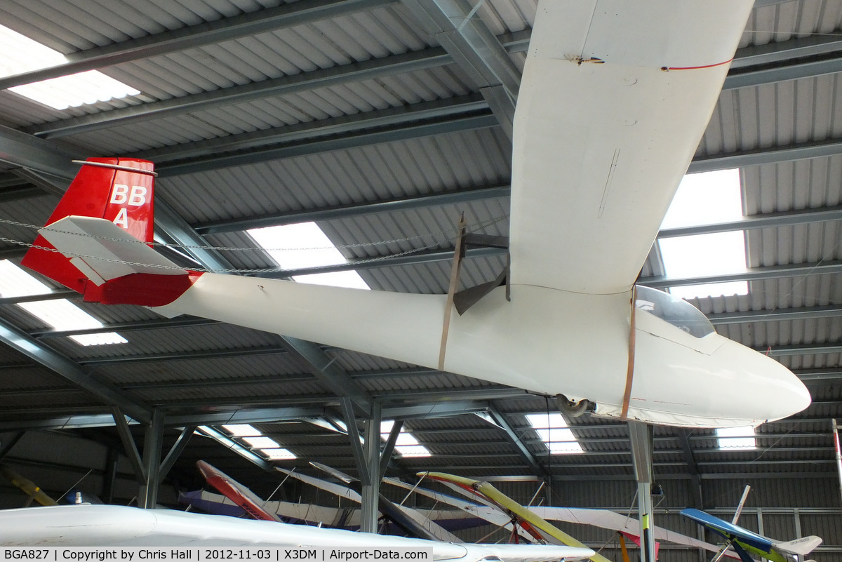 BGA827, Slingsby T-41 Skylark 2 C/N 1128, at Darley Moor Airfield, Ashbourne, Derbyshire