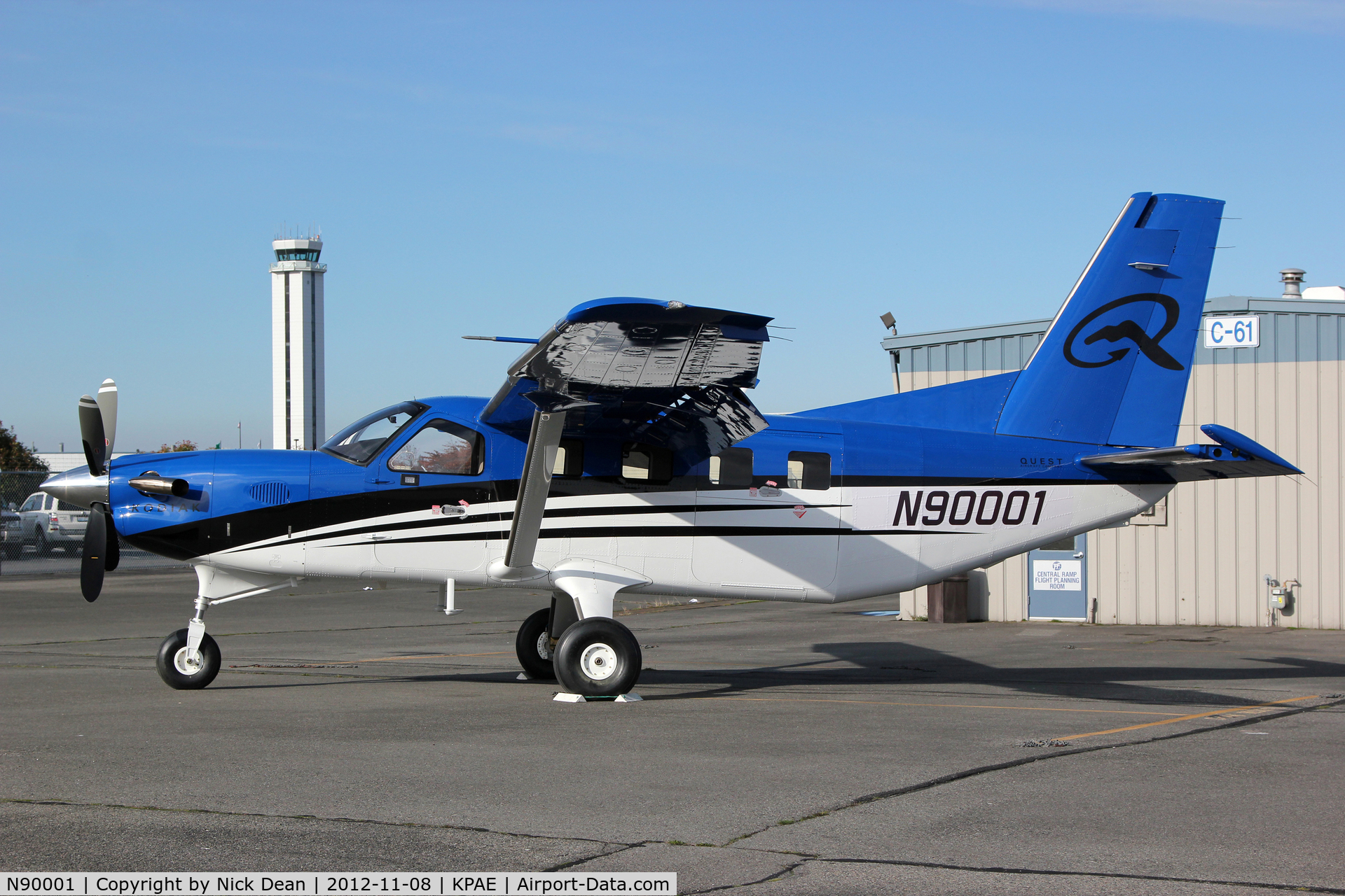 N90001, 2012 Quest Kodiak 100 C/N 100-0081, KPAE/PAE Fresh from paint, another Kodiak 100 emerges from Sunquest Air Specialties ready for ferrying back to Sandpoint ID