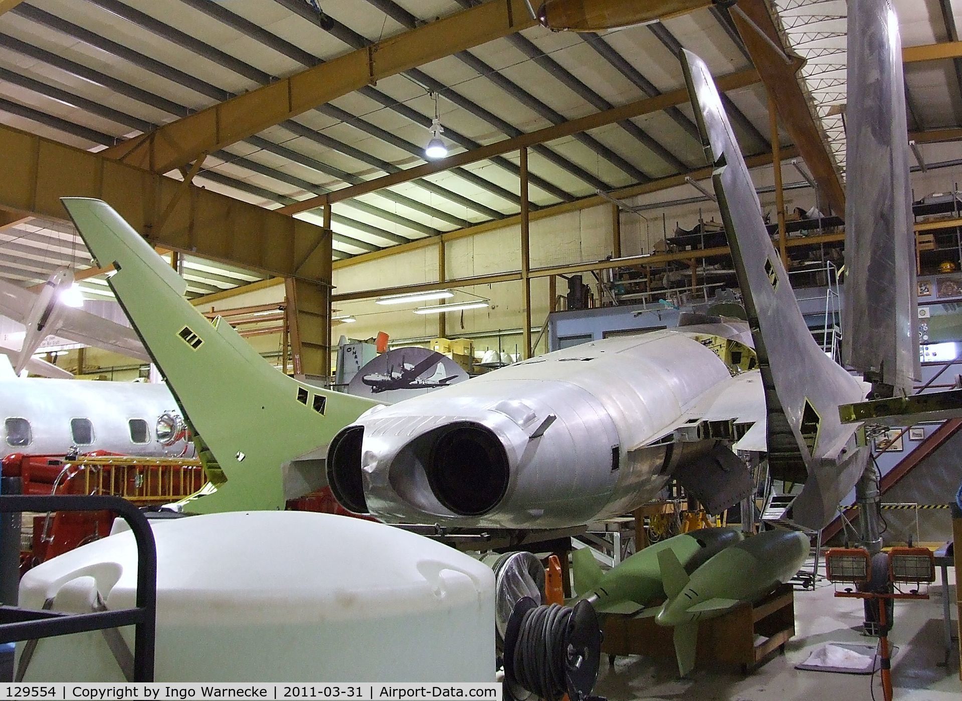 129554, Vought F7U-3 Cutlass C/N 38, Vought F7U-3 Cutlass being restored at the Museum of Flight Restoration Center, Everett WA