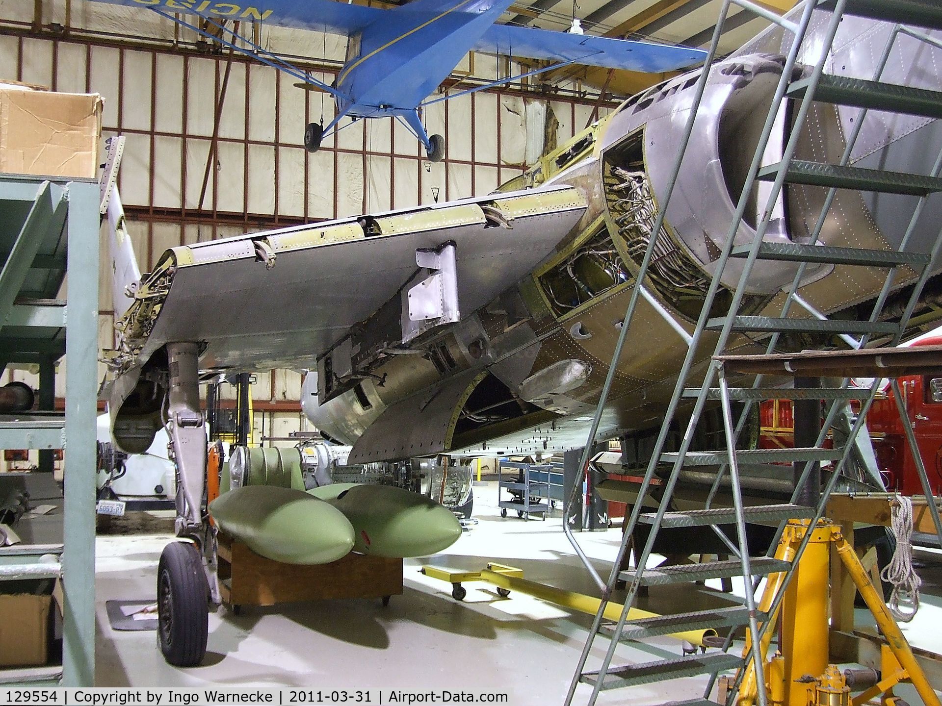 129554, Vought F7U-3 Cutlass C/N 38, Vought F7U-3 Cutlass being restored at the Museum of Flight Restoration Center, Everett WA