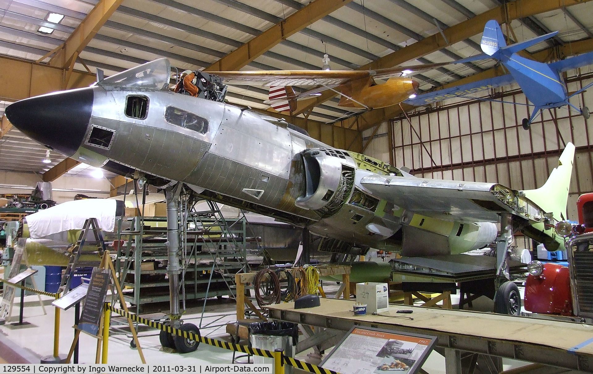 129554, Vought F7U-3 Cutlass C/N 38, Vought F7U-3 Cutlass being restored at the Museum of Flight Restoration Center, Everett WA