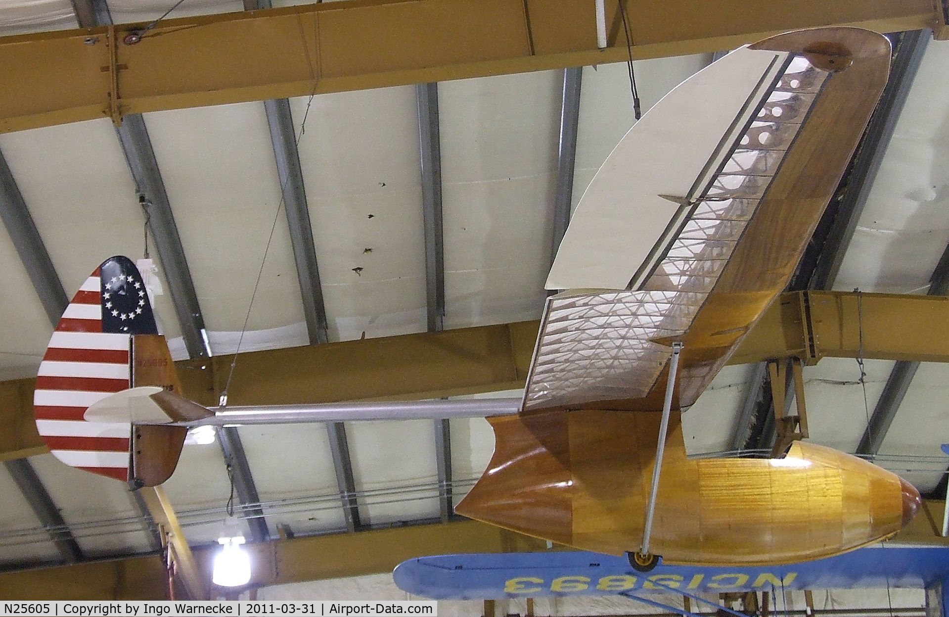 N25605, 1940 Bowlus BA-100 C/N 114, Bowlus BA-100 at the Museum of Flight Restoration Center, Everett WA