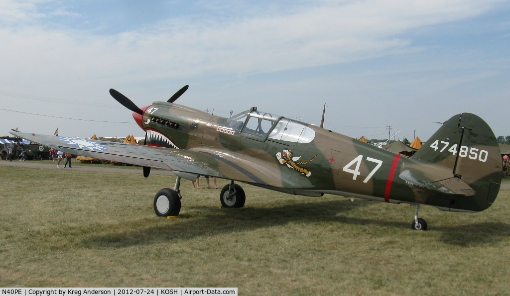 N40PE, 1942 Curtiss P-40E C/N AK905, EAA AirVenture 2012
