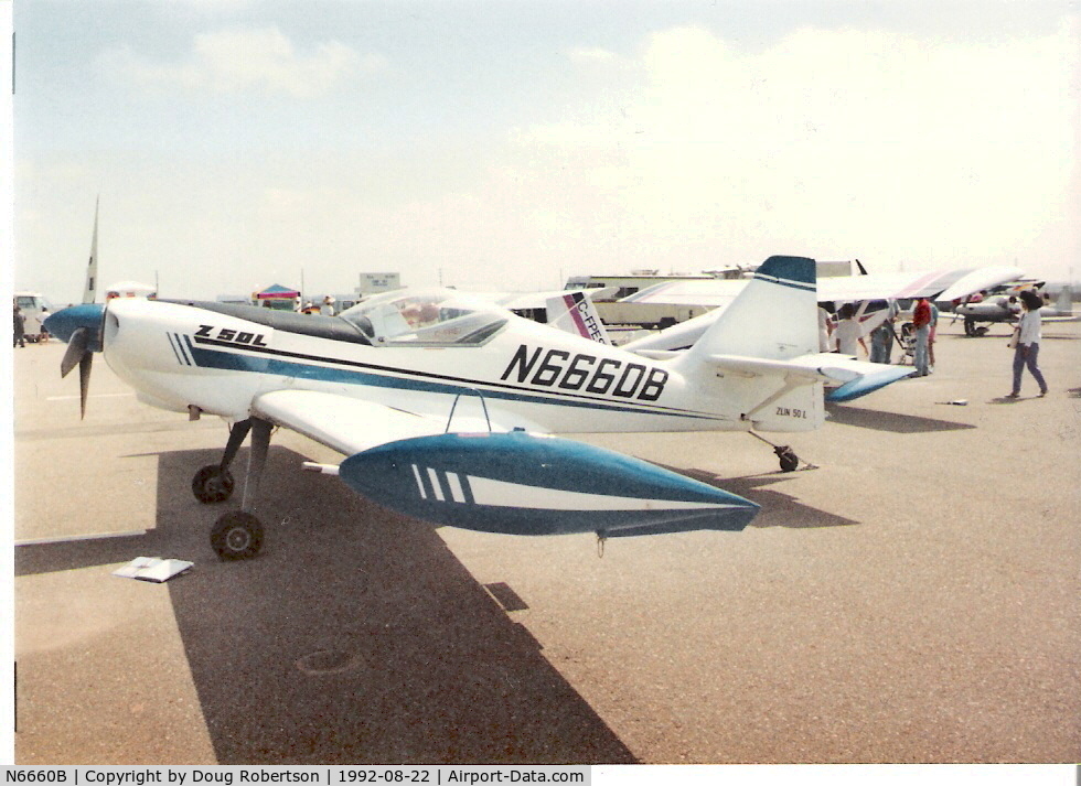 N6660B, 1976 Zlin Z-50LA C/N 0004, 1976 Moravan Zlin Z50 LA AKROBAT aerobatic aircraft at Camarillo EAA Air Show, Lycoming AEIO-540-D4B5 260 Hp, symmetrical airfoil wing. negligible dihedral high-performance 