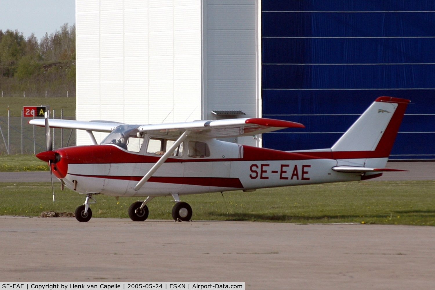 SE-EAE, 1962 Cessna 172C C/N 17249354, Cessna 172C parked on the platform of Skavsta airport, Nyköping, Sweden.