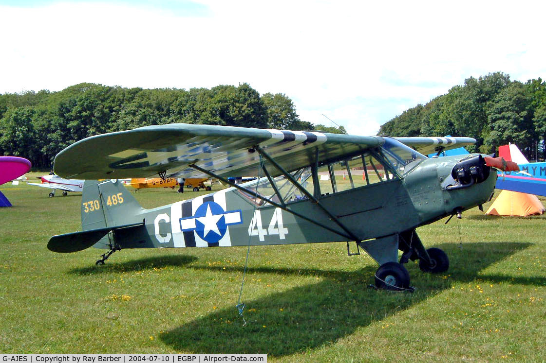 G-AJES, 1943 Piper L-4J Grasshopper (J3C-65D) C/N 11602, Piper J-3C-65 [11776] Kemble~G 10/07/2004