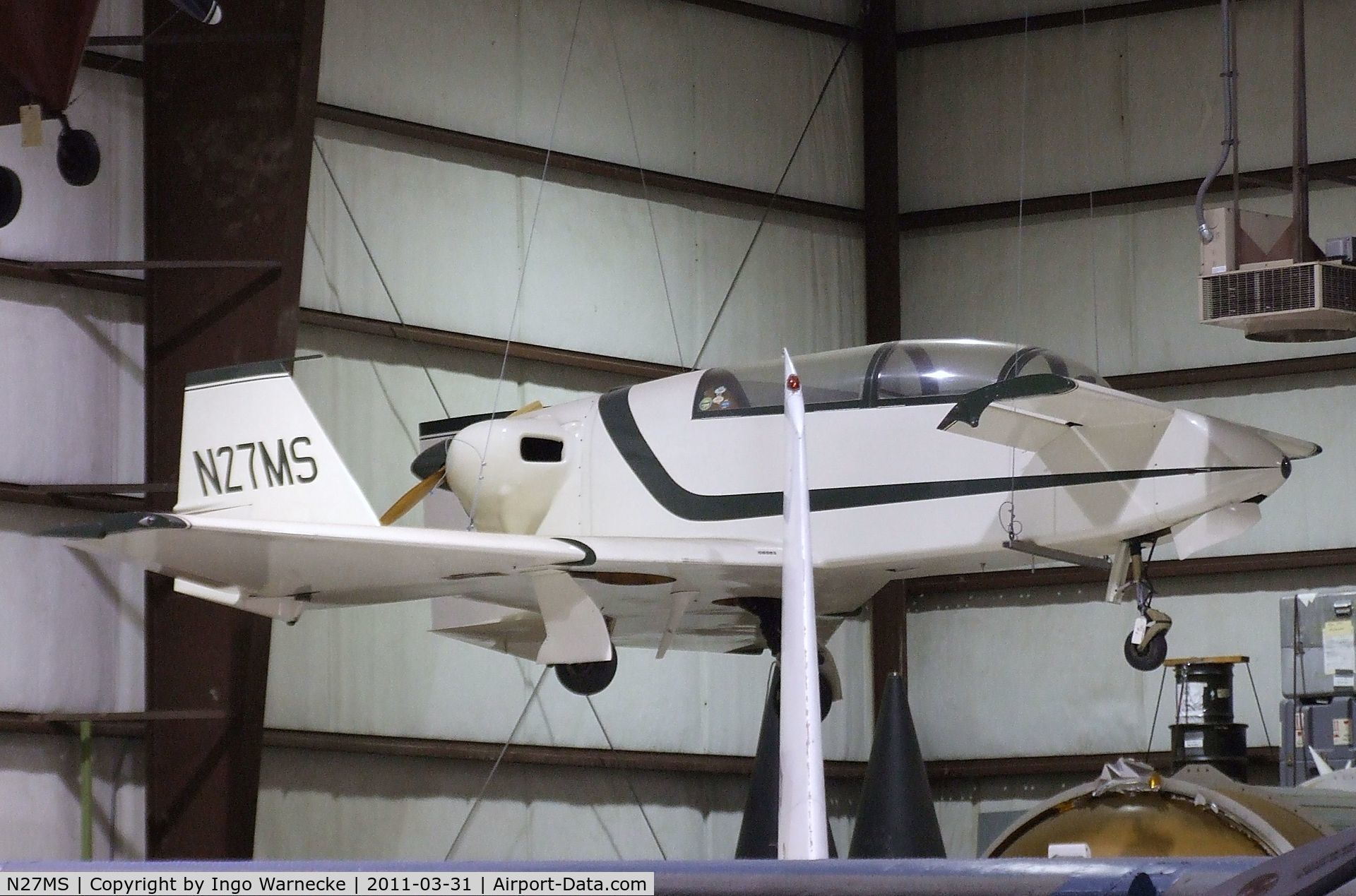 N27MS, 1977 Rutan VariViggen C/N 115, Rutan (Melvill) VariViggen at the Museum of Flight Restoration Center, Everett WA