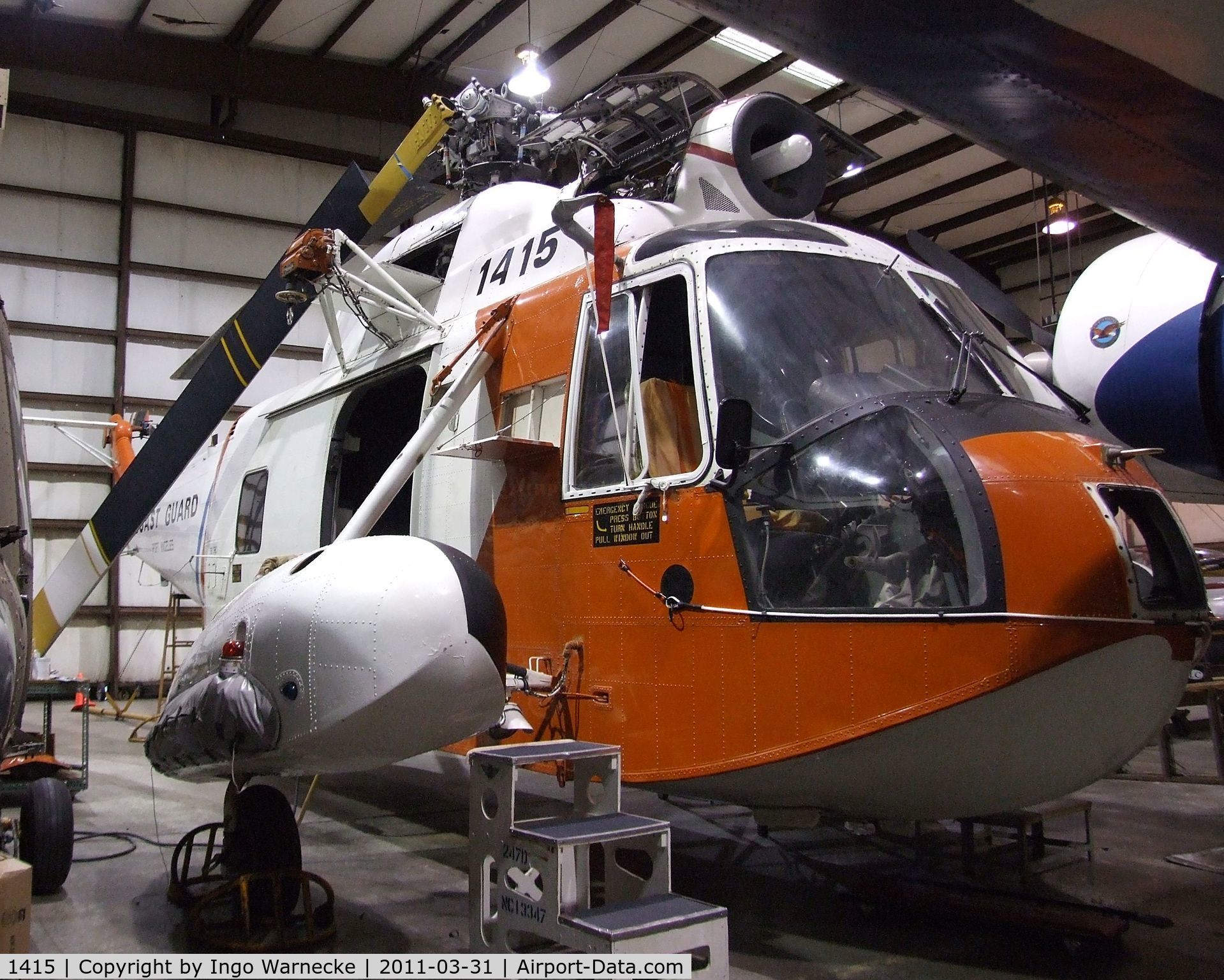 1415, Sikorsky HH-52A Sea Guard C/N 62.099, Sikorsky HH-52A Sea Guardian at the Museum of Flight Restoration Center, Everett WA