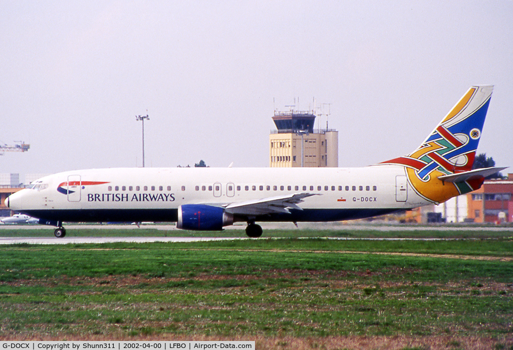 G-DOCX, 1993 Boeing 737-436 C/N 25857, Lining up rwy 32R for departure in Column tail c/s