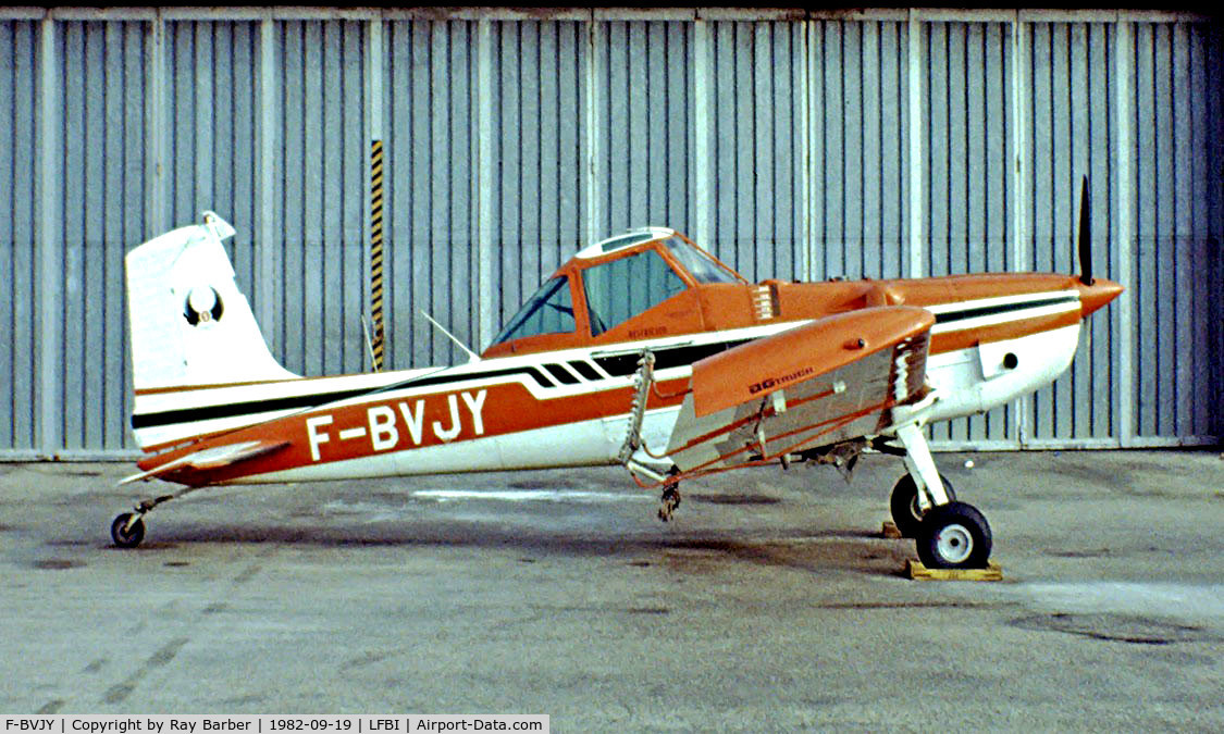 F-BVJY, Cessna A188B AgTruck C/N 188-01389T, Cessna A188B AgTruck [188-01389T] Poitiers~F 19/09/1982. Image taken from a slide.