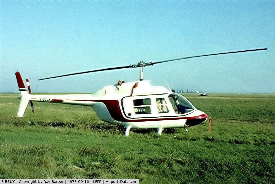 F-BSUY, Agusta AB-206A JetRanger C/N 179, Bell 206A Jet Ranger [179] Guyancourt~F 16/09/1978. Image taken from a slide.