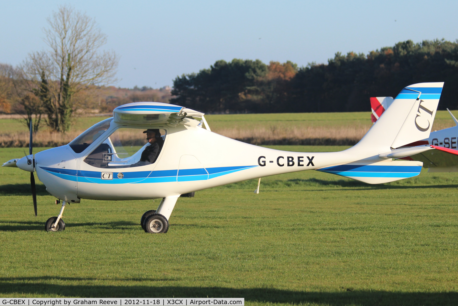 G-CBEX, 2001 Flight Design CT2K C/N 01.08.01.23, About to depart from Northrepps.