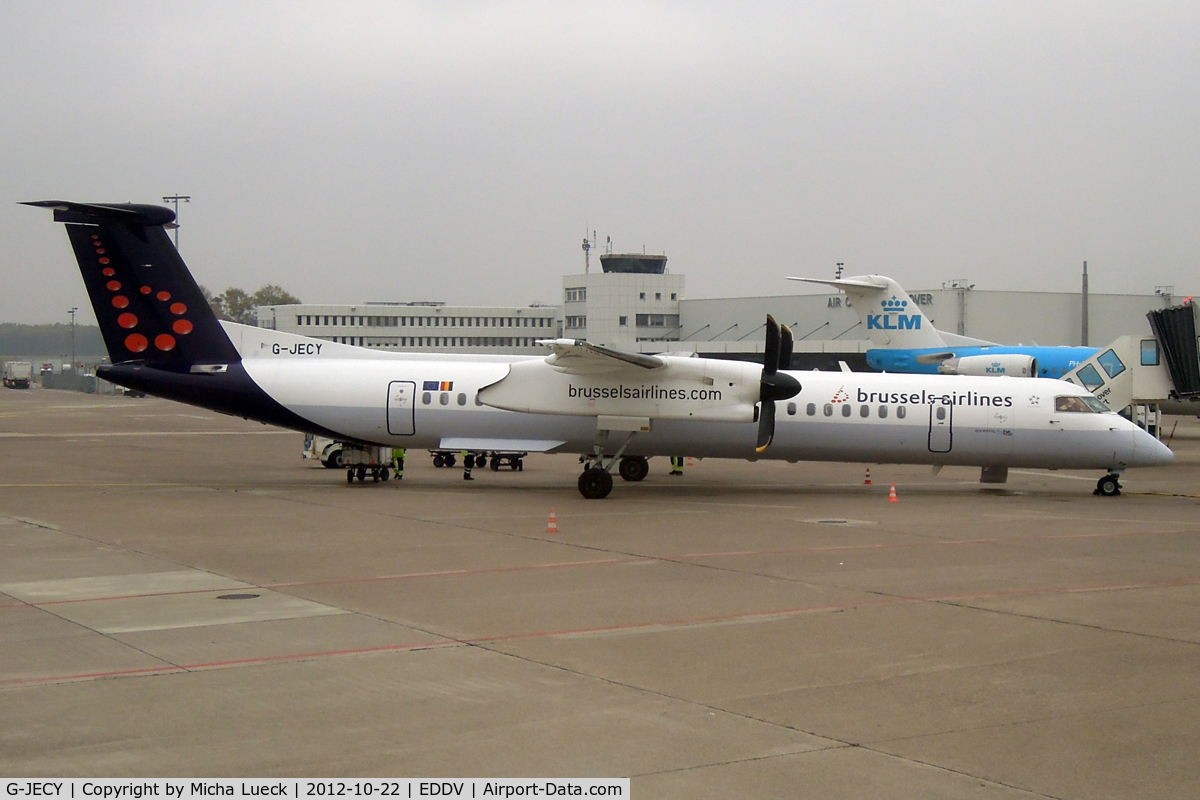 G-JECY, 2007 De Havilland Canada DHC-8-402Q Dash 8 C/N 4157, At Hanover