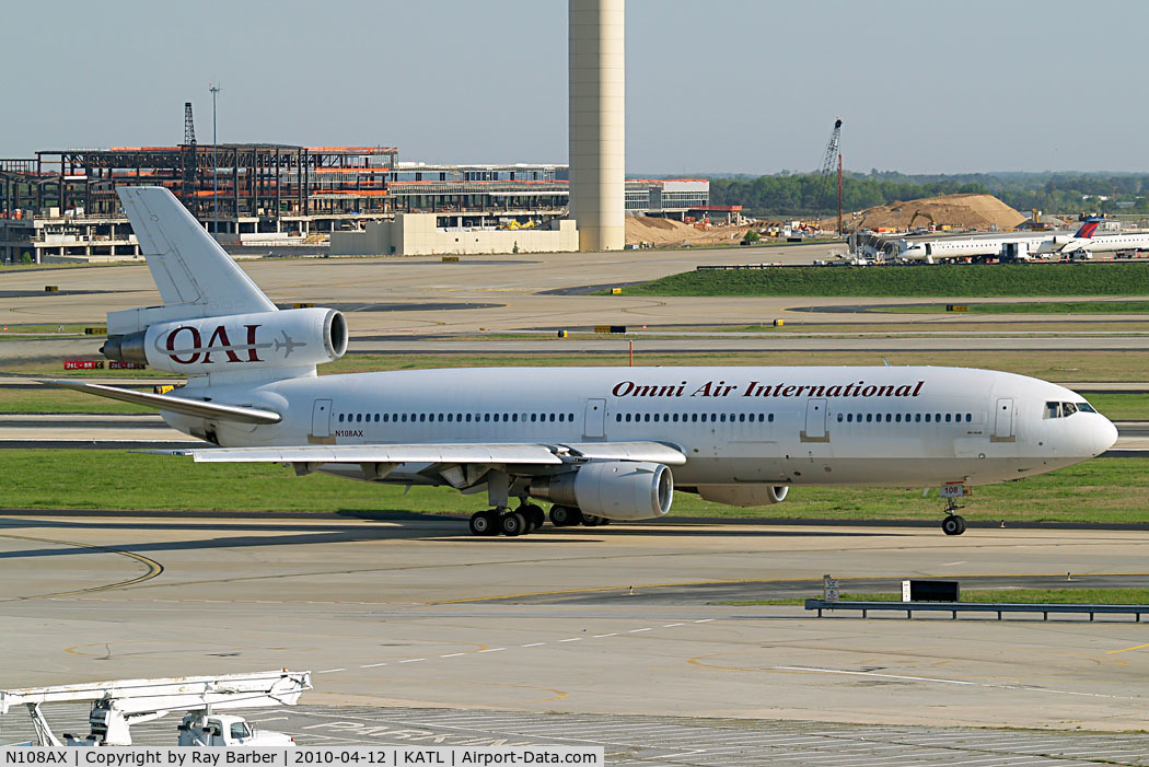 N108AX, 1975 McDonnell Douglas DC-10-30 C/N 47927, McDonnell-Douglas DC-10-30 [47927] (Omni Air International) Atlanta~N 12/04/2010. Cancelled on the 03/08/2011 and scrapped.