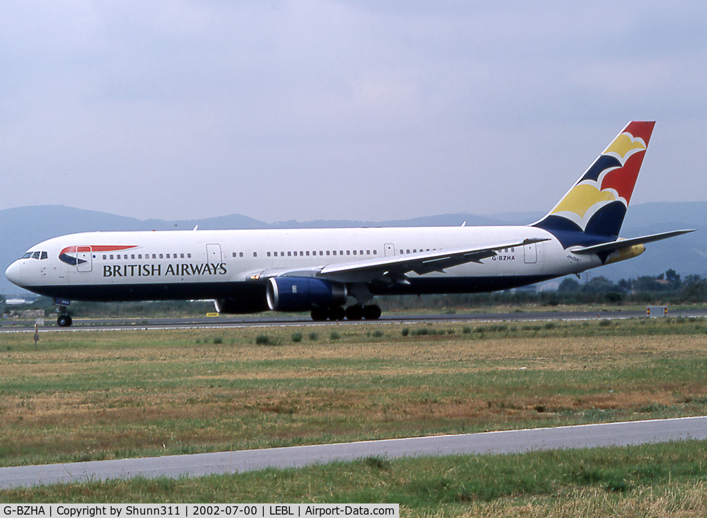 G-BZHA, 1998 Boeing 767-336 C/N 29230, Ready for take off rwy 20 in Wings tail c/s