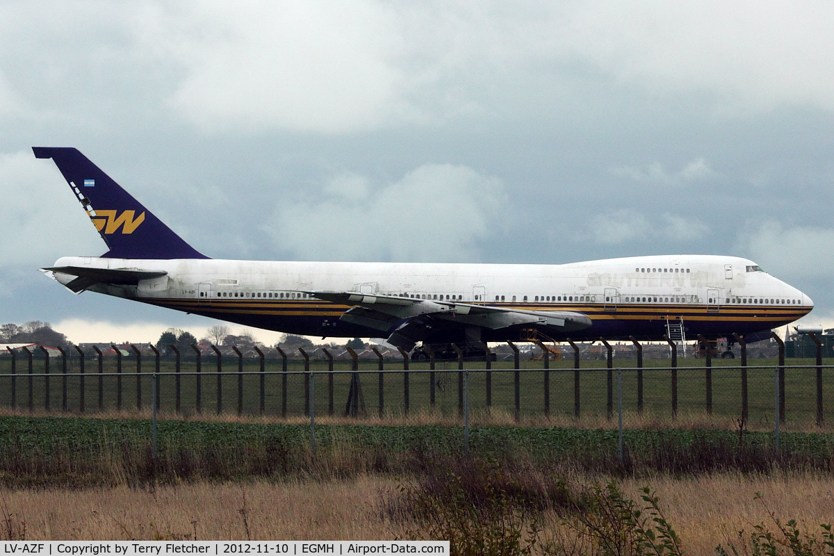 LV-AZF, 1983 Boeing 747-267B C/N 23048, Ex Southern Wings' Boeing 747-267B, c/n: 23048  WFU at Kent Int