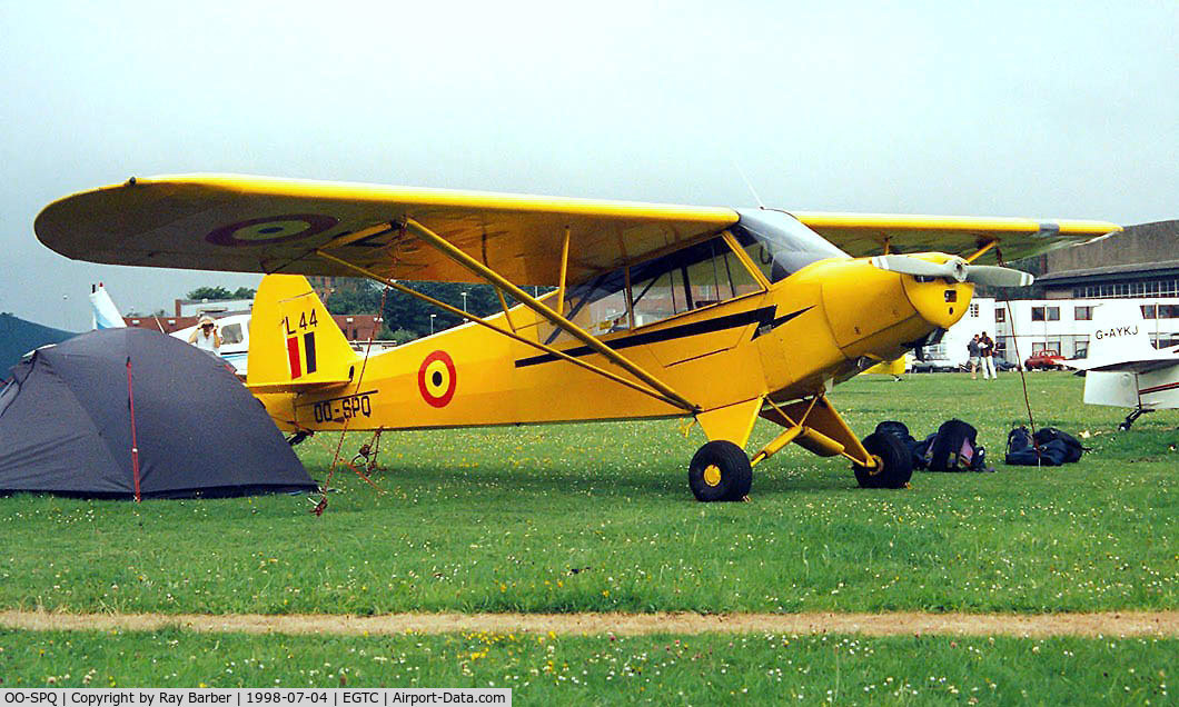 OO-SPQ, 1953 Piper L-18C Super Cub (PA-18-95) C/N 18-3118, Piper L-18C-95 Super Cub [18-3118] Cranfield~G 04/07/1998