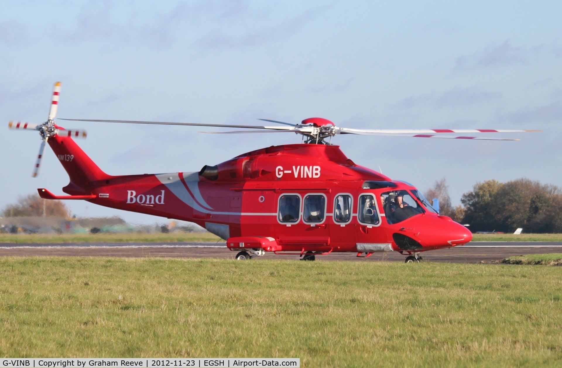 G-VINB, 2012 AgustaWestland AW-139 C/N 31398, Just landed.