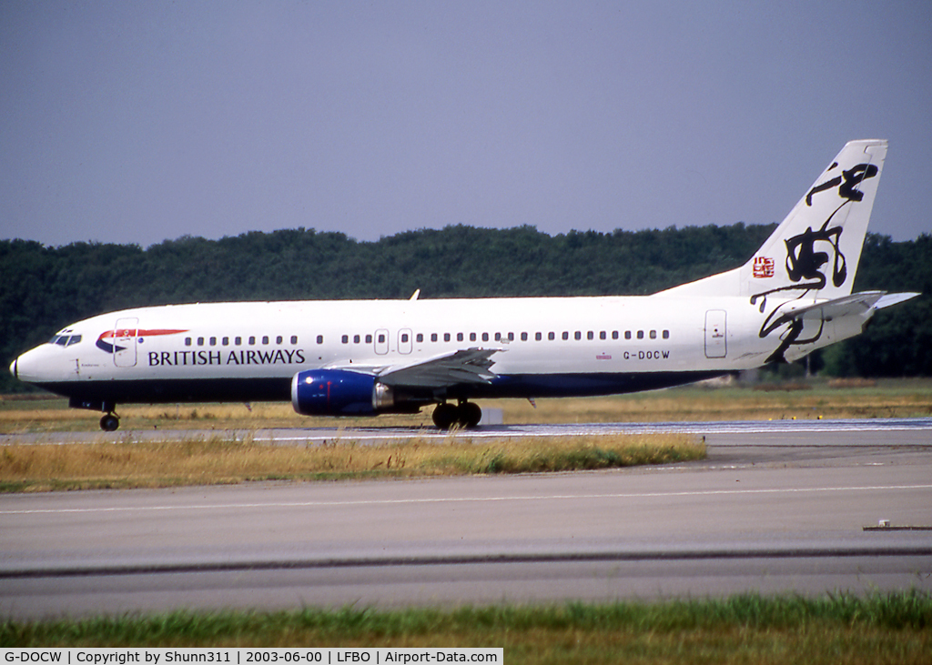 G-DOCW, 1992 Boeing 737-436 C/N 25856, Ready for take off rwy 14L in China Rendez-vous c/s