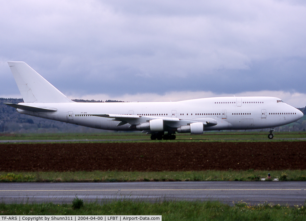 TF-ARS, 1983 Boeing 747-357 C/N 22996, Taking off rwy 02...