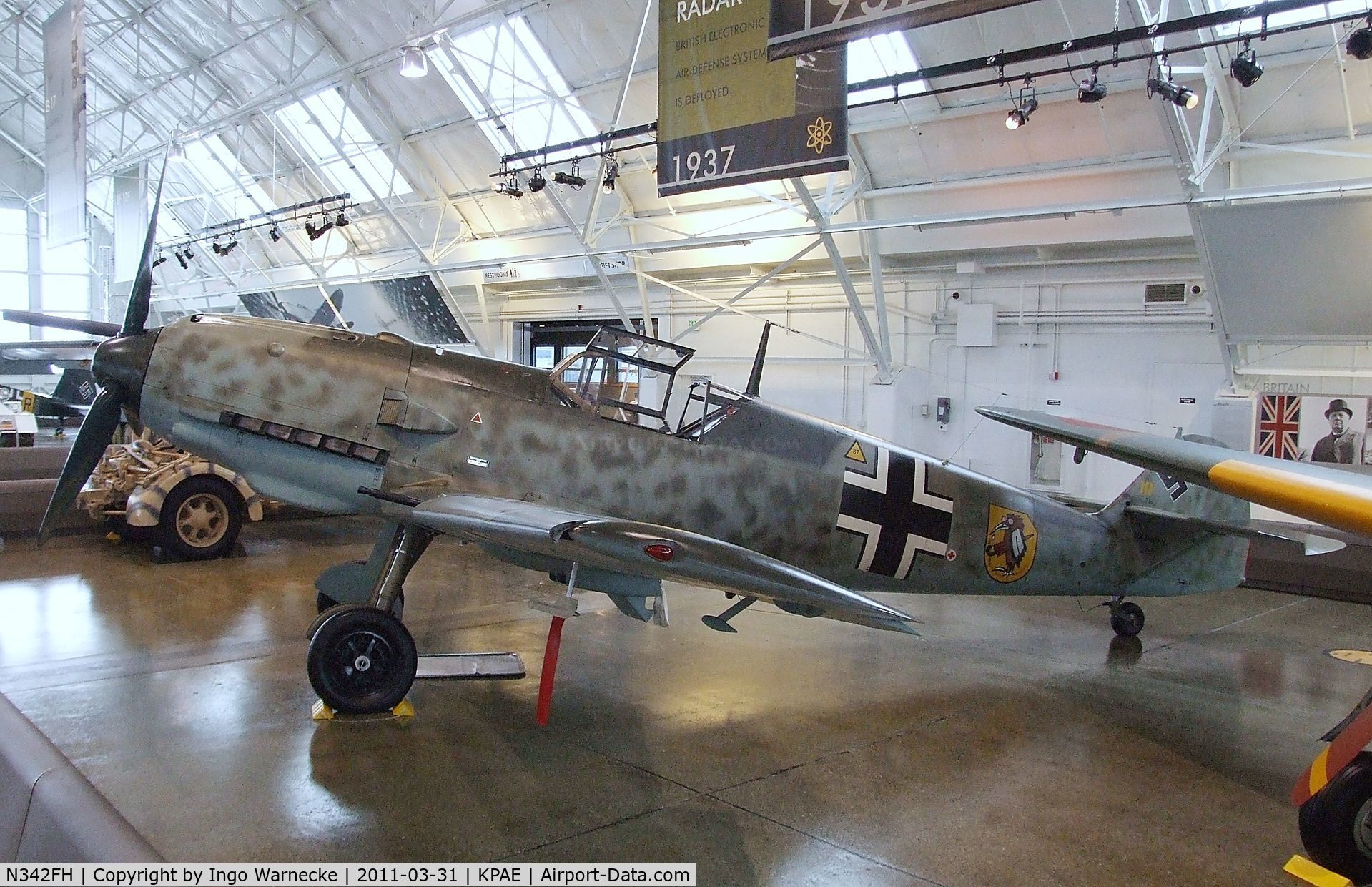N342FH, 1939 Messerschmitt Bf-109E C/N 1342, Messerschmitt Bf 109E at the Flying Heritage Collection, Everett WA