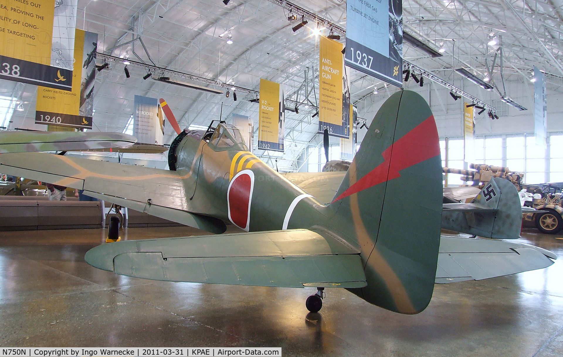 N750N, Nakajima Ki-43-Ib Hayabusa C/N 750, Nakajima Ki-43-IB Hayabusa at the Flying Heritage Collection, Everett WA