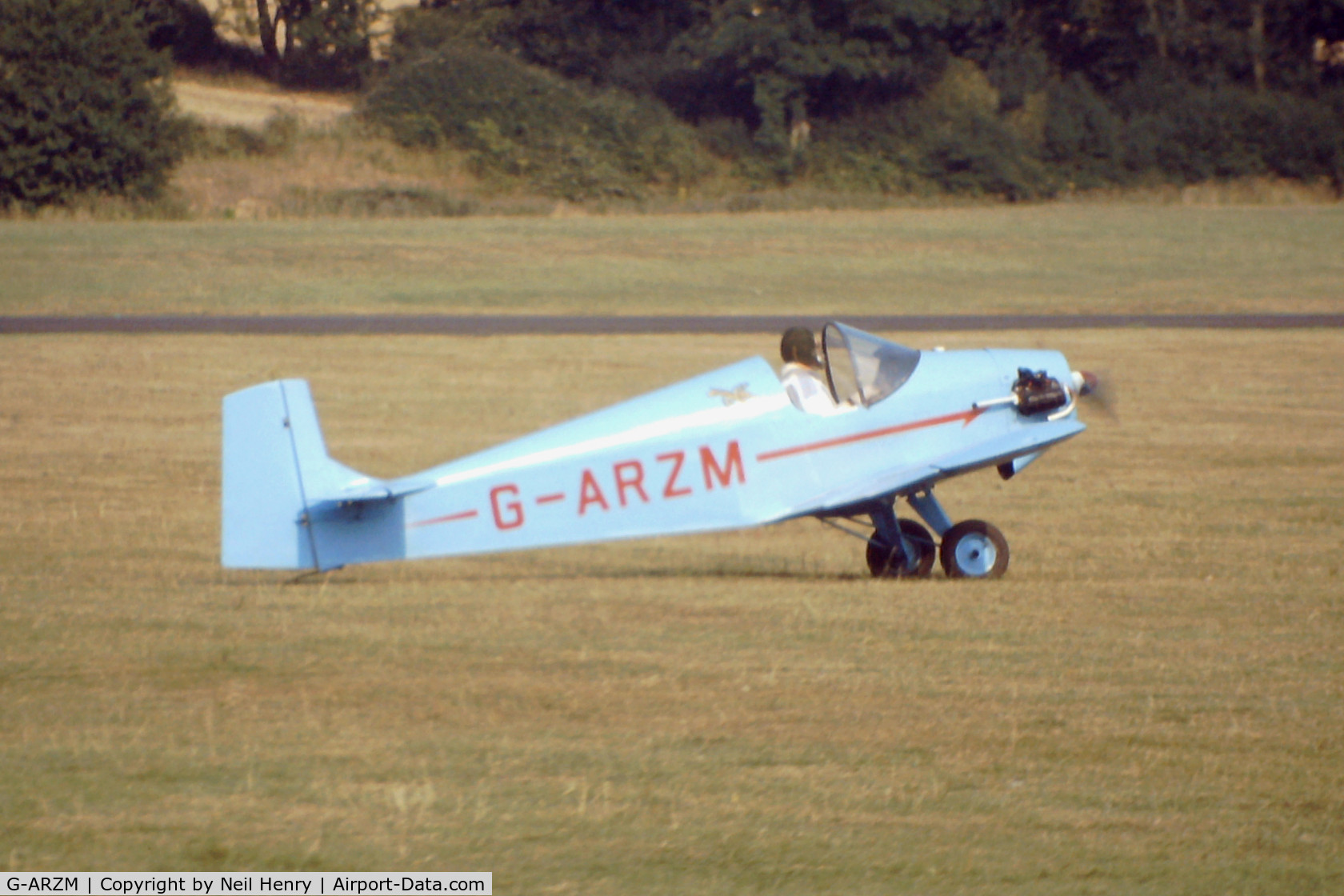 G-ARZM, 1962 Rollason Druine D.31 Turbulent C/N PFA 581, Scanned from original slide taken at Redhill, Surrey, UK in July 1989