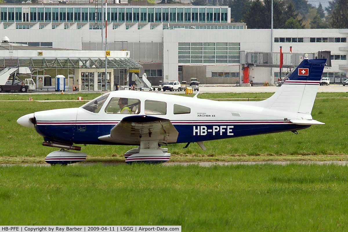 HB-PFE, 1980 Piper PA-28-181 Archer II C/N 28-8090314, Piper PA-28-181 Archer II [28-8090314] Geneva~HB 11/04/2009 .Written off on approach to Pezenas~F on 2012-07-12 and cancelled 2012-08-16.