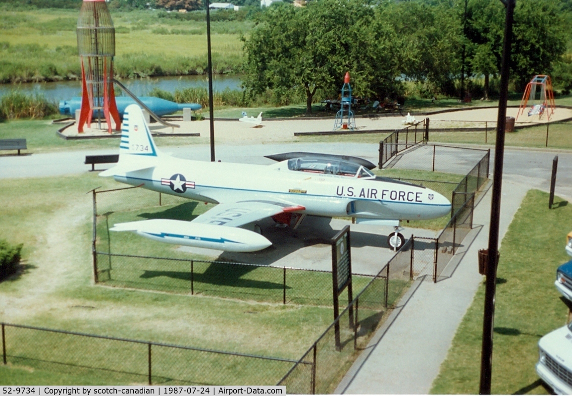 52-9734, 1952 Lockheed T-33A-1-LO Shooting Star C/N 580-7959, 1952 Lockheed T-33A Shooting Star, 52-0734 , at Air Power Park & Museum, Hampton, VA