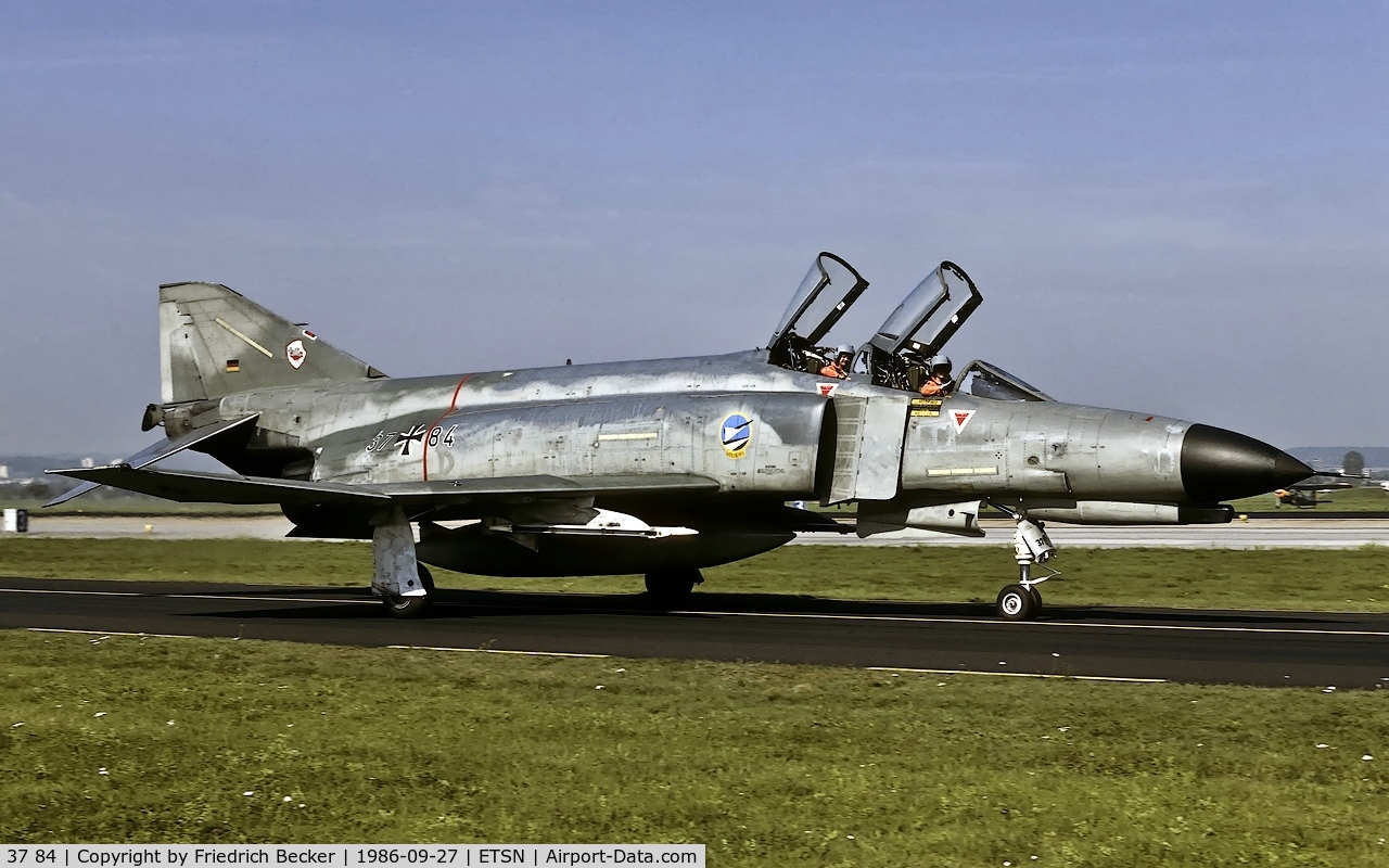 37 84, 1972 McDonnell Douglas F-4F Phantom II C/N 4559, taxying to the flightline at Fliegerhorst Neuburg