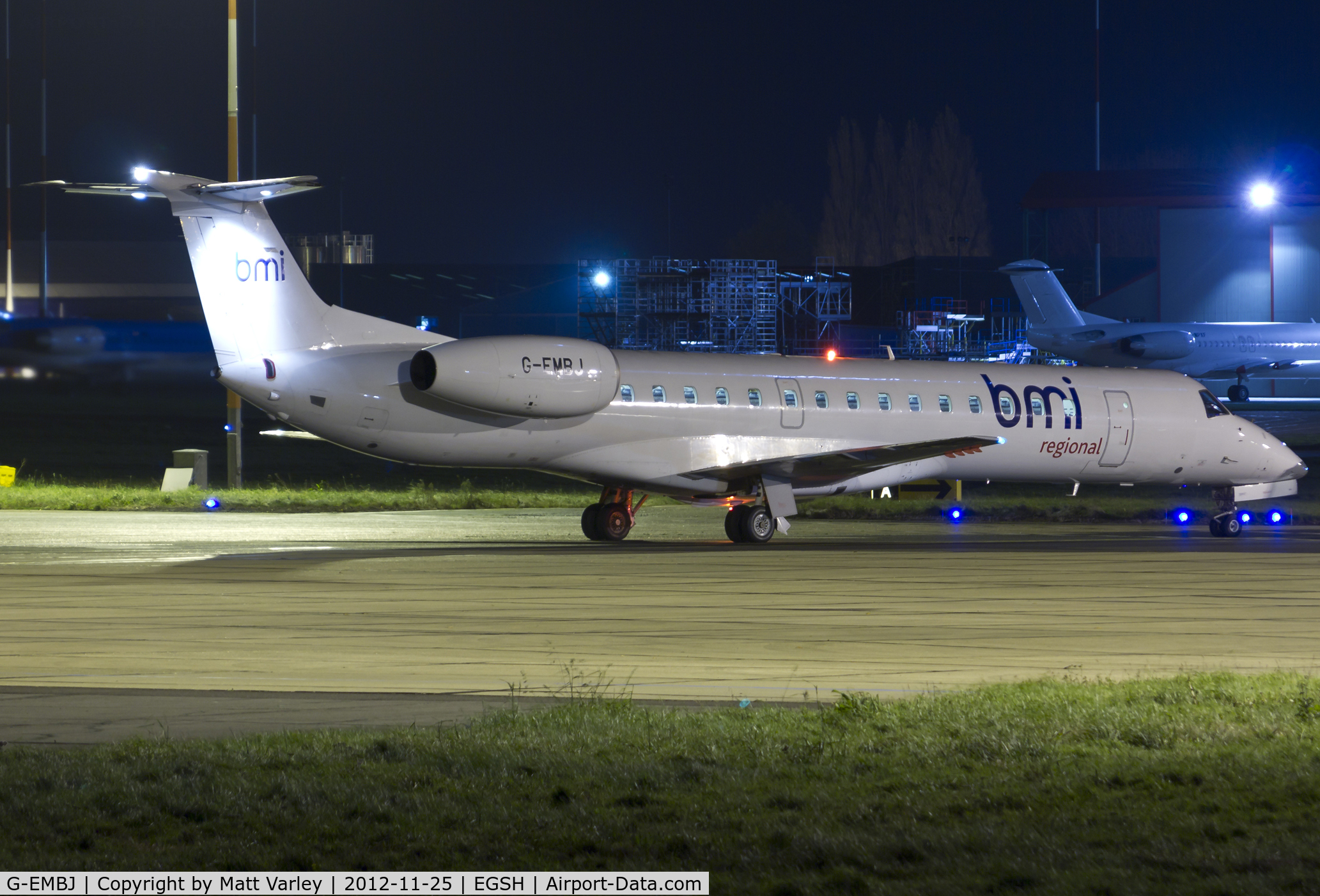 G-EMBJ, 1999 Embraer ERJ-145EU (EMB-145EU) C/N 145134, Pushed back from stand.