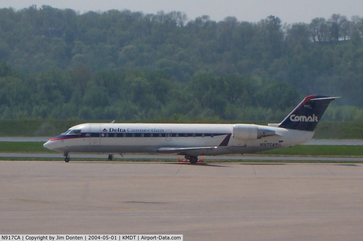 N917CA, 1993 Canadair CRJ-100ER (CL-600-2B19) C/N 7017, Comair Flight 5581 from Harrisburg to Atlanta