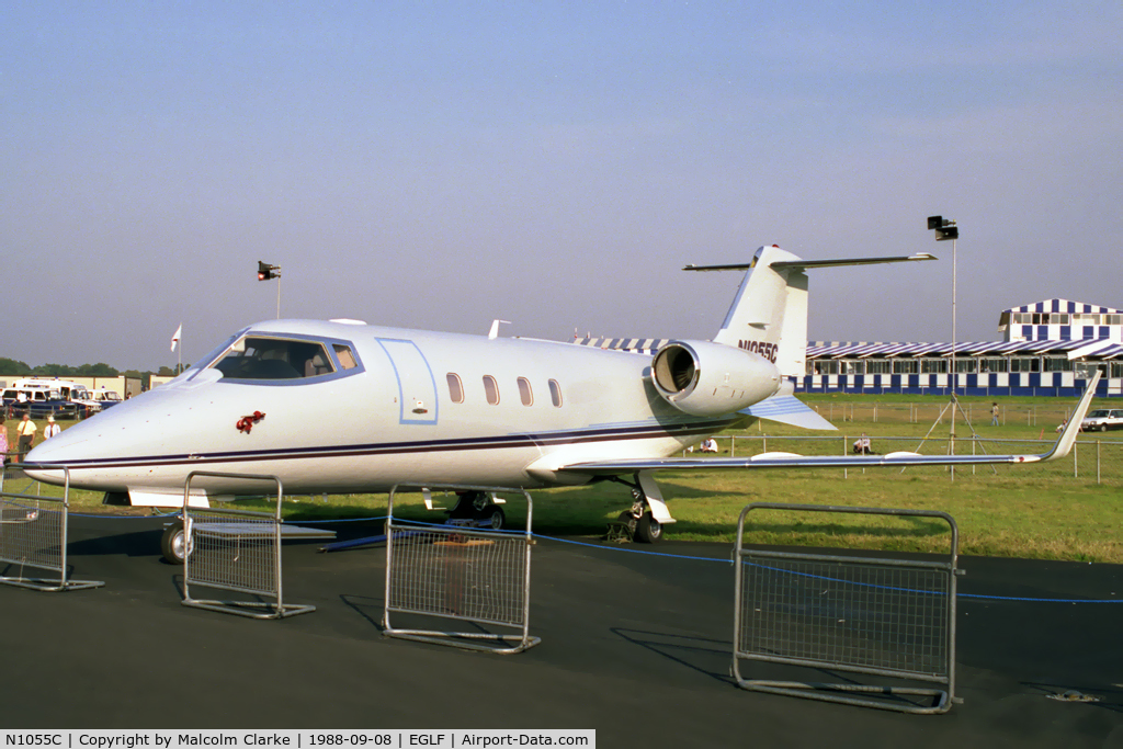N1055C, 1987 Learjet 55C C/N 135, Gates Learjet Corp 55C at the Farnborough Air Show in 1988.