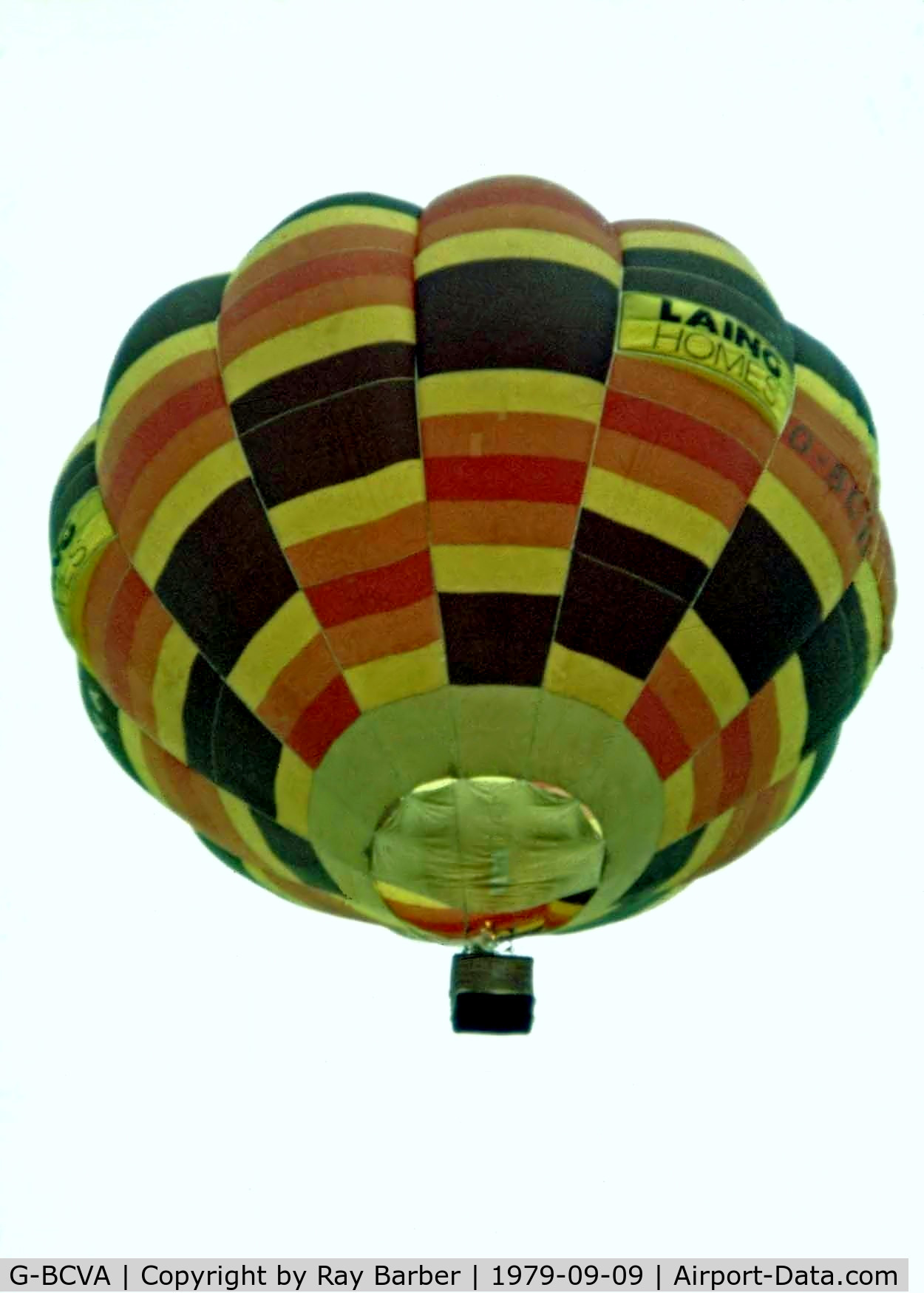 G-BCVA, 1975 Cameron Balloons O-65 C/N 147, Cameron O-65 HAFB [147] Ashton Court~G 09/09/1979. Image taken from a slide.