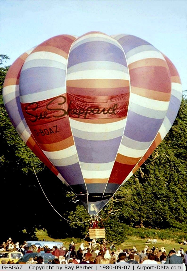 G-BGAZ, 1978 Cameron Balloons V-77 C/N 439, Cameron V-77 HAFB [439] Ashton Court~G 07/09/1980