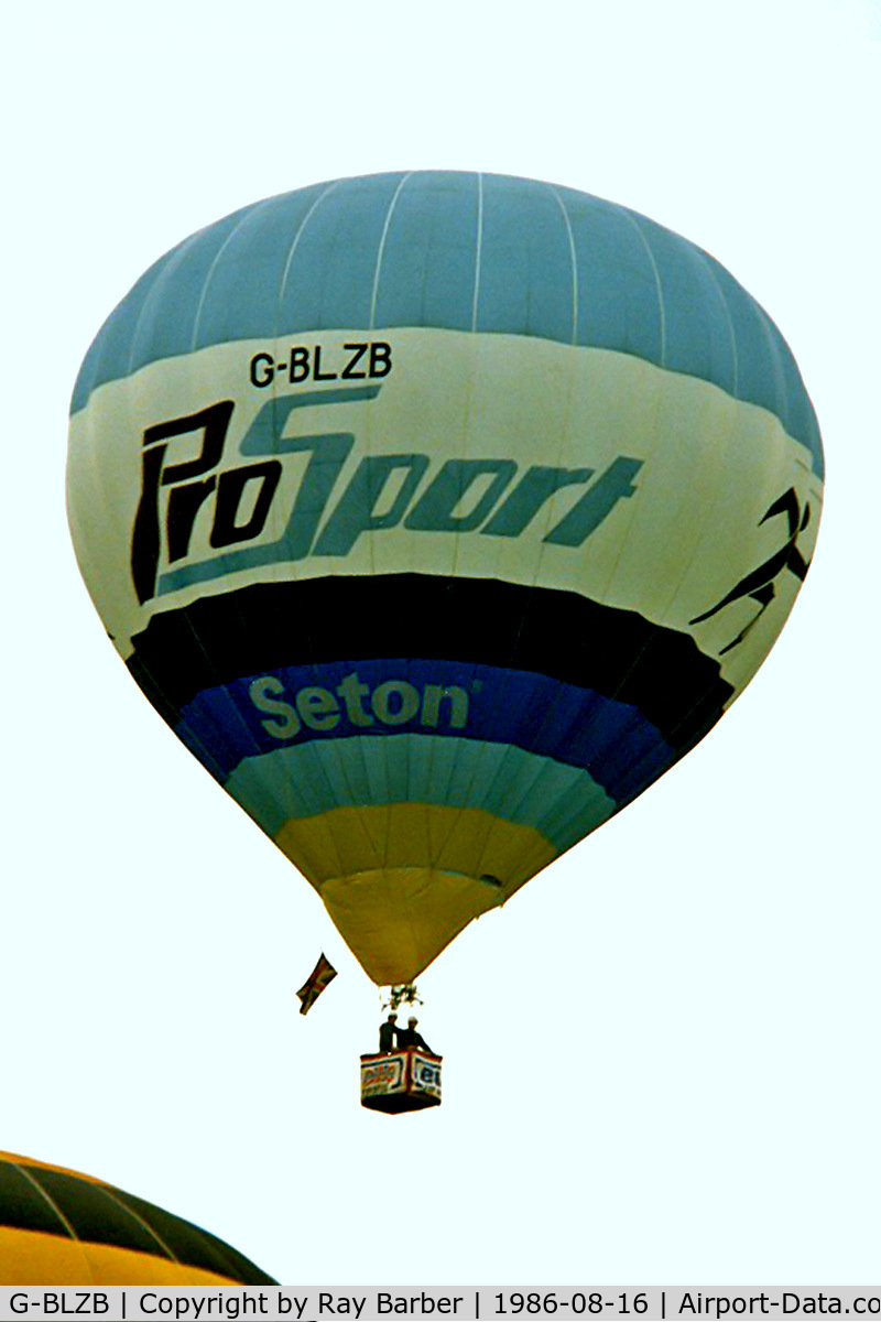 G-BLZB, 1983 Cameron Balloons N-65 C/N 1164, Cameron N-65 HAFB [1164] Ashton Court~ G 16/08/1986