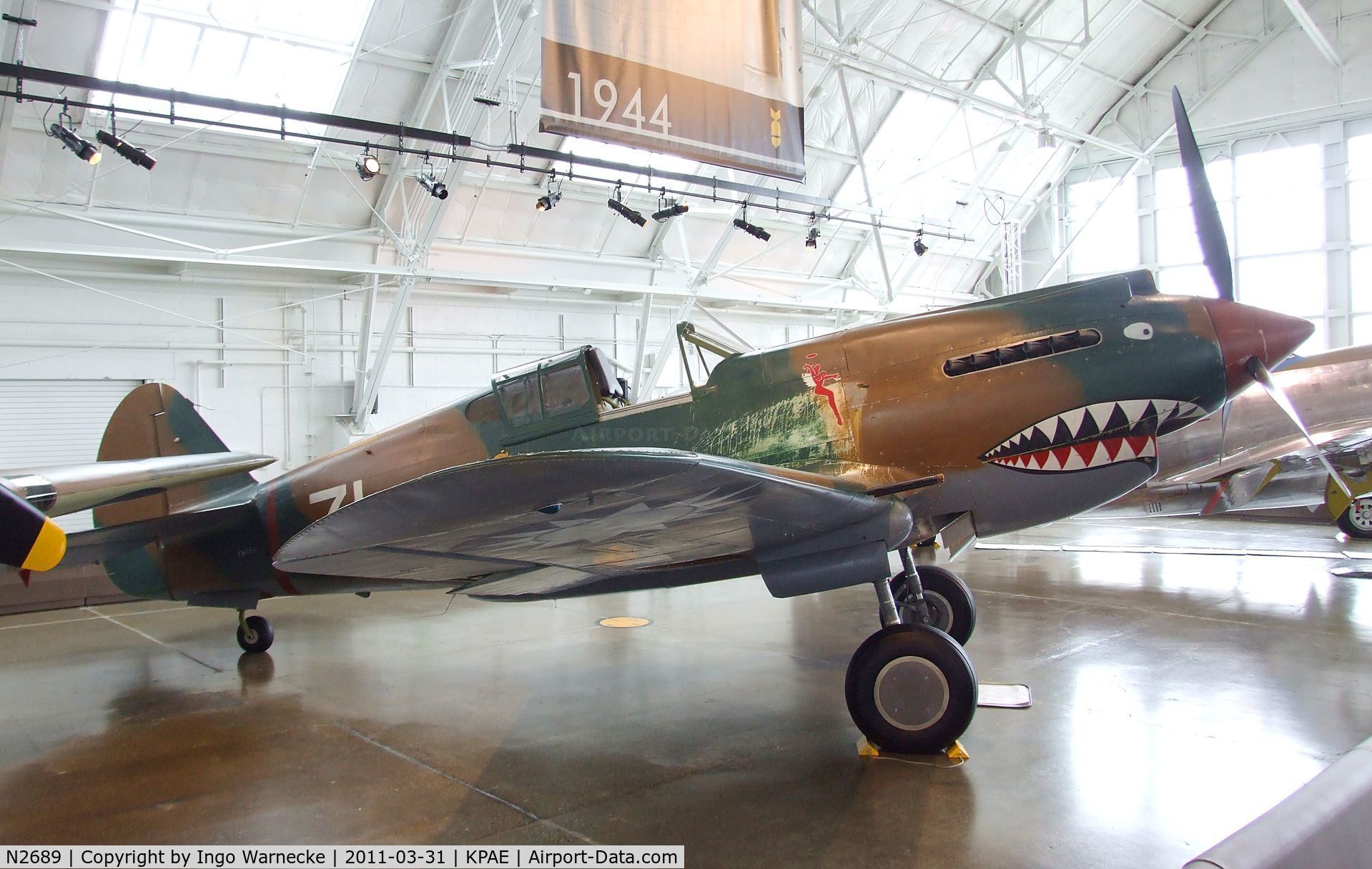 N2689, 1941 Curtiss P-40C Warhawk C/N 16166, Curtiss P-40C Warhawk at the Flying Heritage Collection, Everett WA