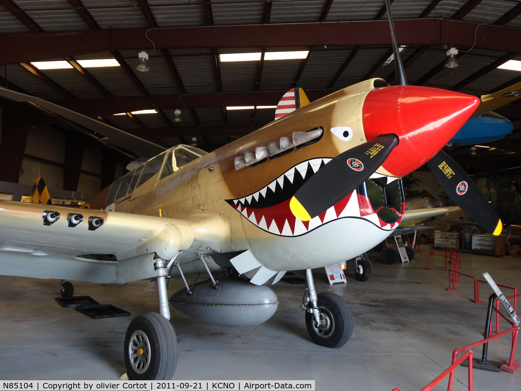 N85104, Curtiss P-40N-5CU Kittyhawk C/N 28954/F858, the sharkmouth