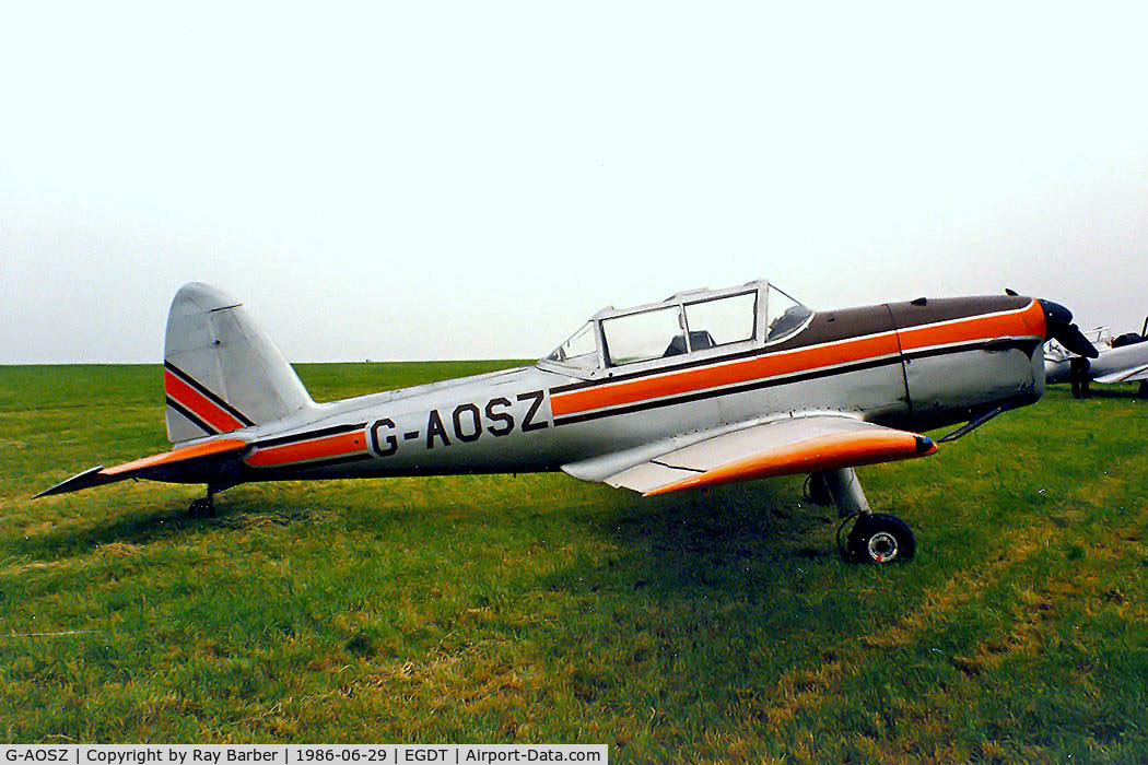 G-AOSZ, 1950 De Havilland DHC-1 Chipmunk 22A C/N C1/0080, DHC-1 Chipmunk T.22 [C1/0080] Wroughton~G 29/06/1986