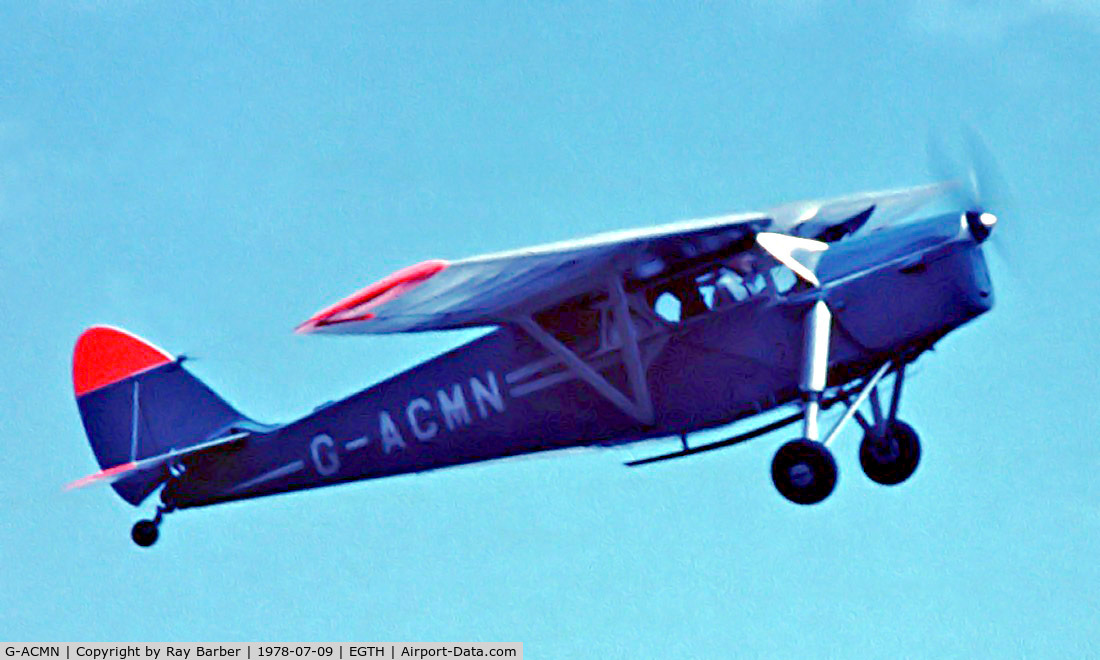 G-ACMN, 1934 De Havilland DH.85 Leopard Moth C/N 7050, De Havilland DH.85 Leopard Moth [7050] Old Warden~G 09/07/1978. Image taken from a slide.