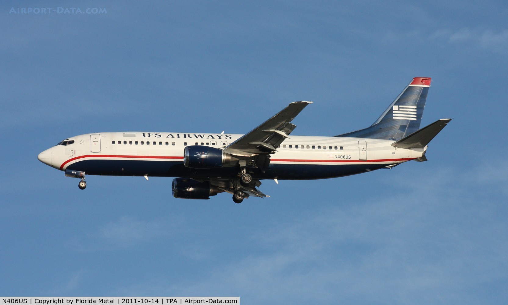 N406US, 1988 Boeing 737-401 C/N 23876, US Airways 737-400