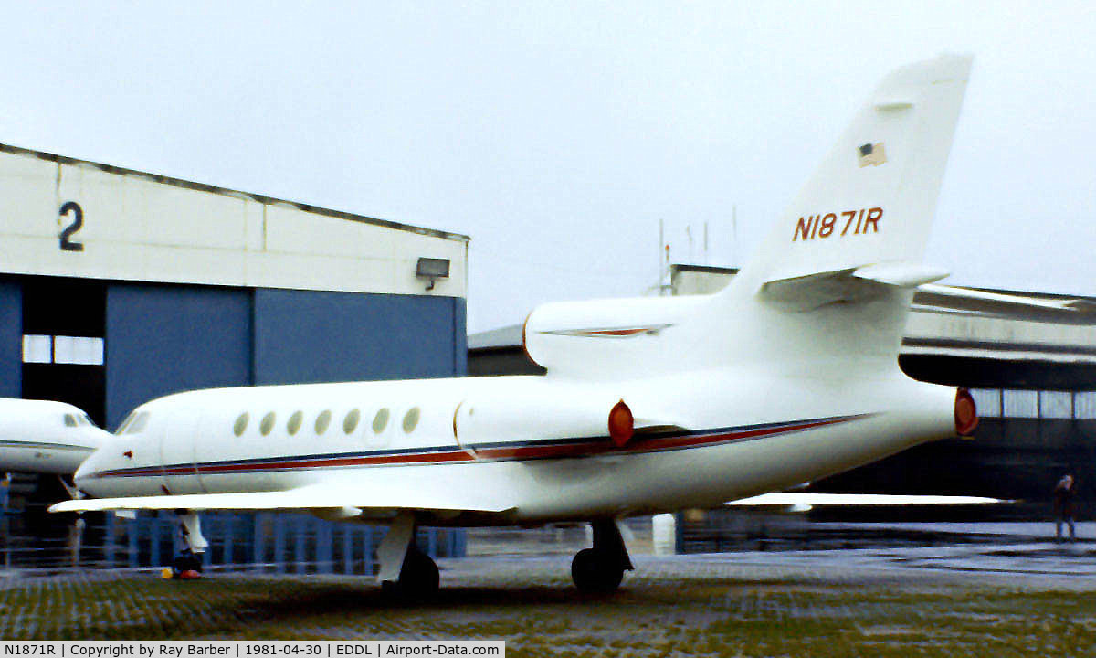 N1871R, 1979 Dassault Falcon 50 C/N 6, Dassault Falcon 50 [6] Dusseldorf~D 30/04/1981. Image taken from a slide.