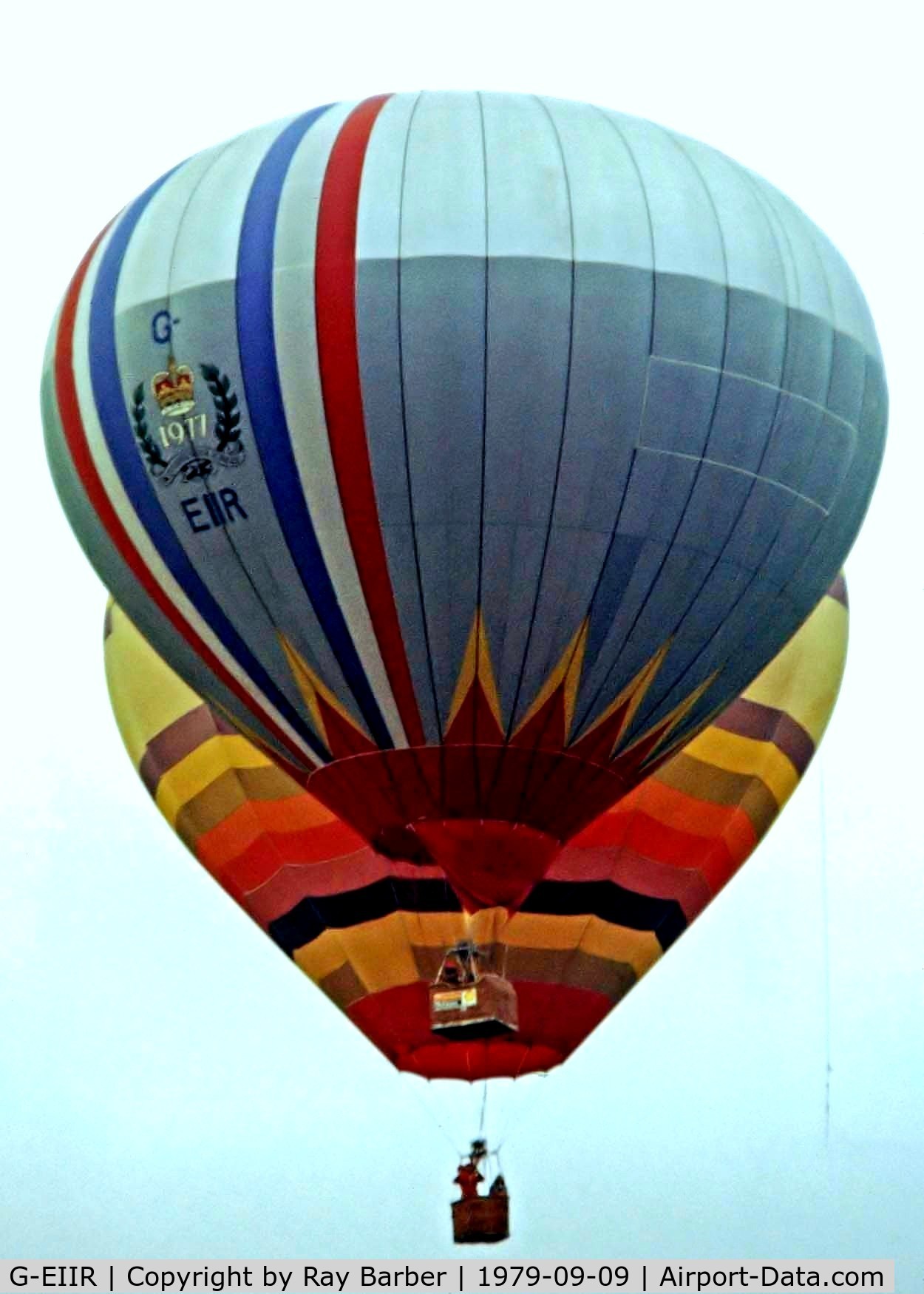 G-EIIR, 1978 Cameron Balloons N-77 C/N 358, Cameron N-77 HAFB [358] Ashton Court~G 09/09/1979. Image taken from a slide.