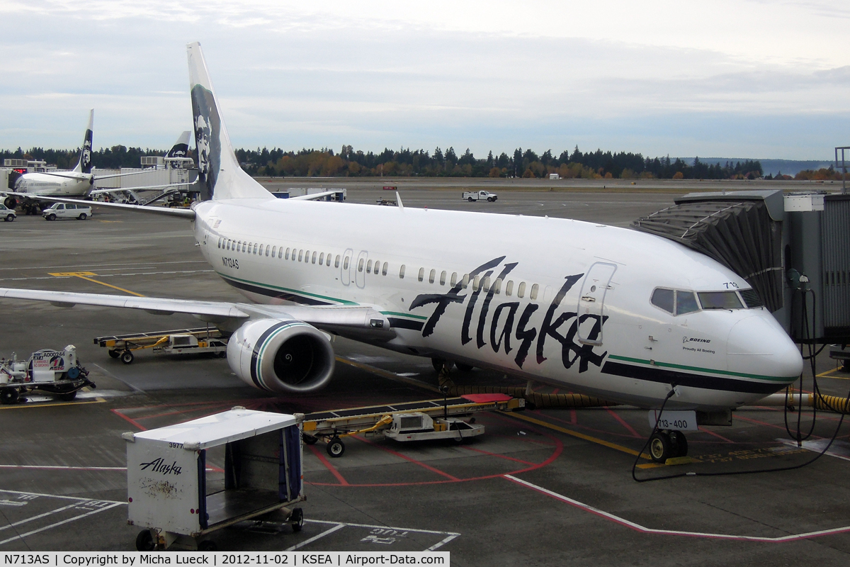 N713AS, 1999 Boeing 737-490 C/N 30161, At Seattle