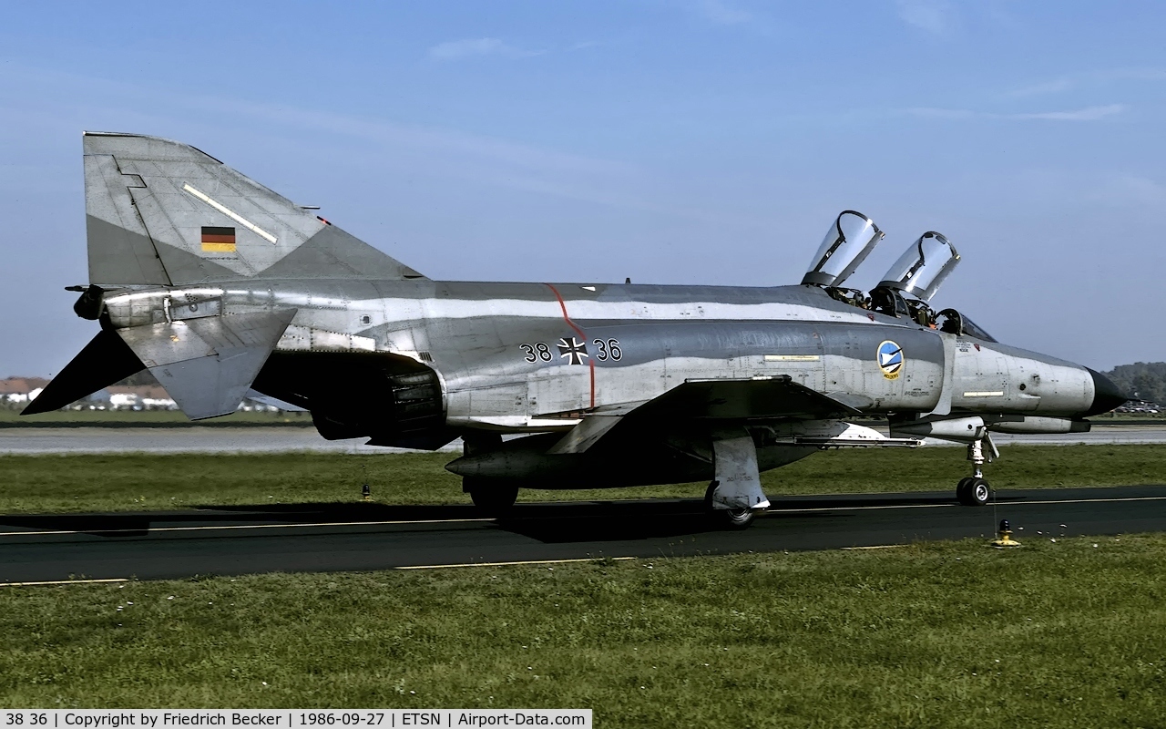 38 36, 1975 McDonnell Douglas F-4F Phantom II C/N 4436, taxying to the Flightline at Fliegerhorst Neuburg