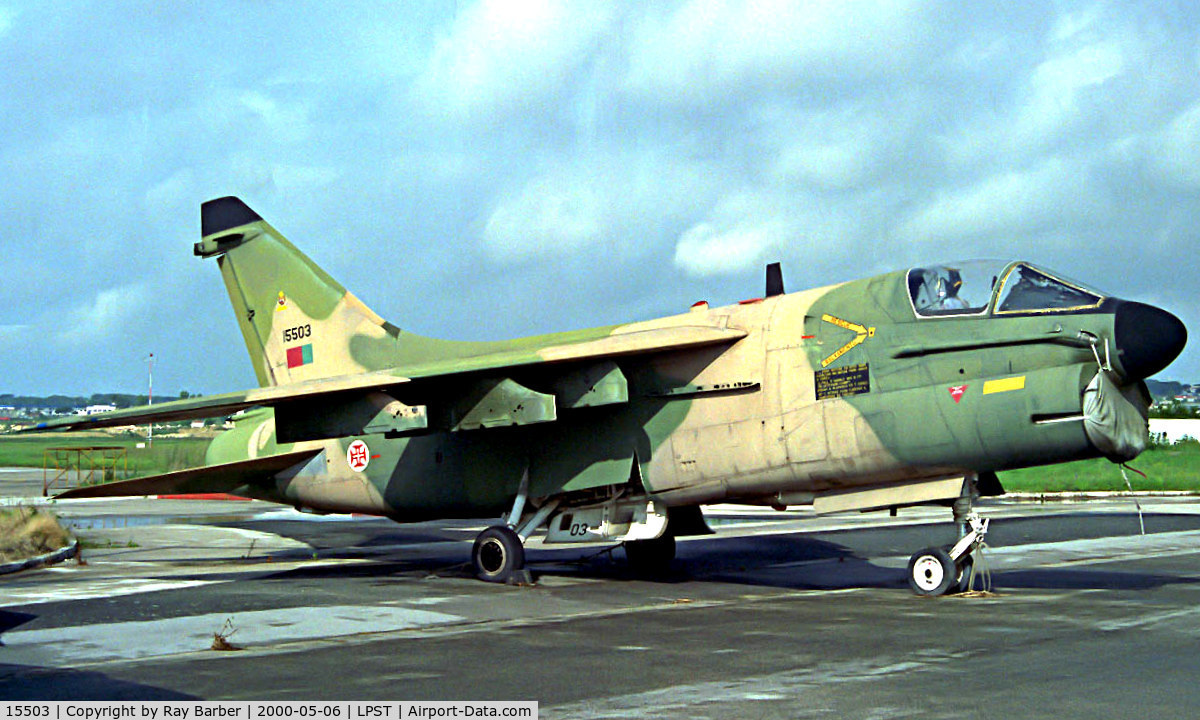 15503, LTV A-7P Corsair II C/N A-182/P-003, Ling-Temco-Vought A-7P Corsair II [A-181] Sintra-Lisbon~CS 06/05/2000. Was preserved at Museo do Ar then stored at Alverca but now reportedly broken up in 2010.