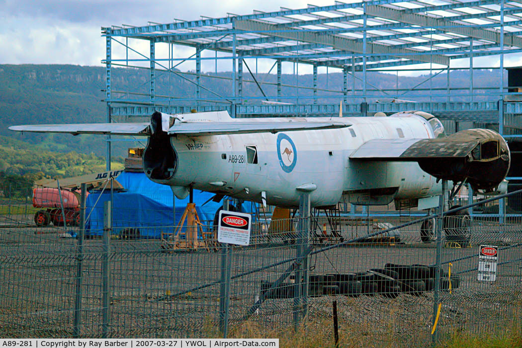 A89-281, Lockheed SP-2H Neptune C/N 726-7281, Lockheed SP-2H Neptune [726-7281] Wollongong-Illawarra Regional~VH 27/03/2007. Seen here undergoing rebuild.