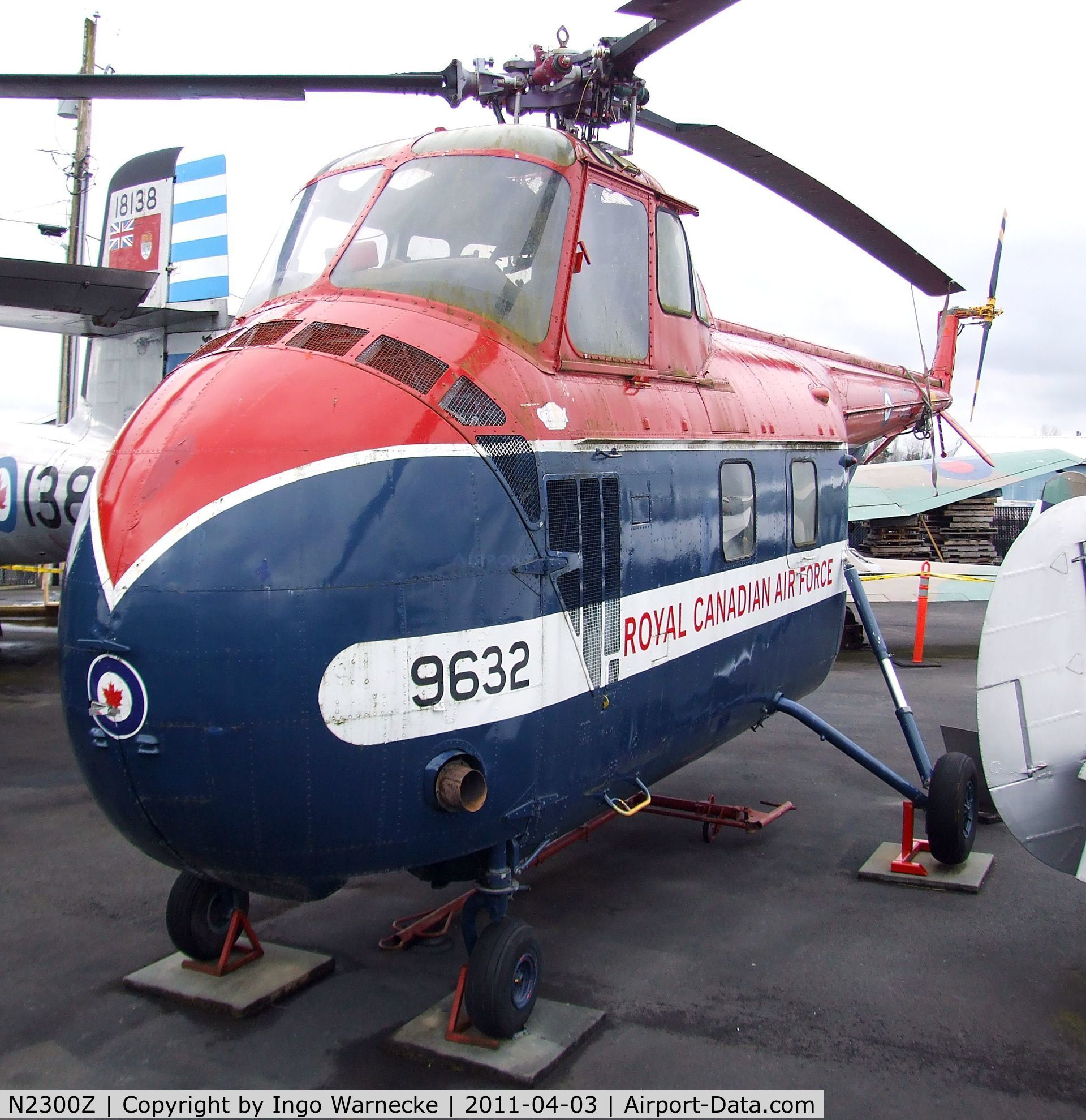N2300Z, 1954 Sikorsky S-55BT C/N 55750, Sikorsky S-55 (painted to represent '9632' of the RCAF) at the Canadian Museum of Flight, Langley BC