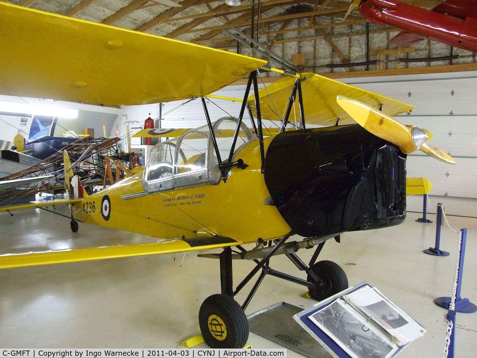 C-GMFT, 1941 De Havilland Canada DH-82C Tiger Moth C/N DHC1178, De Havilland (Canada) D.H.82C Tiger Moth at the Canadian Museum of Flight, Langley BC